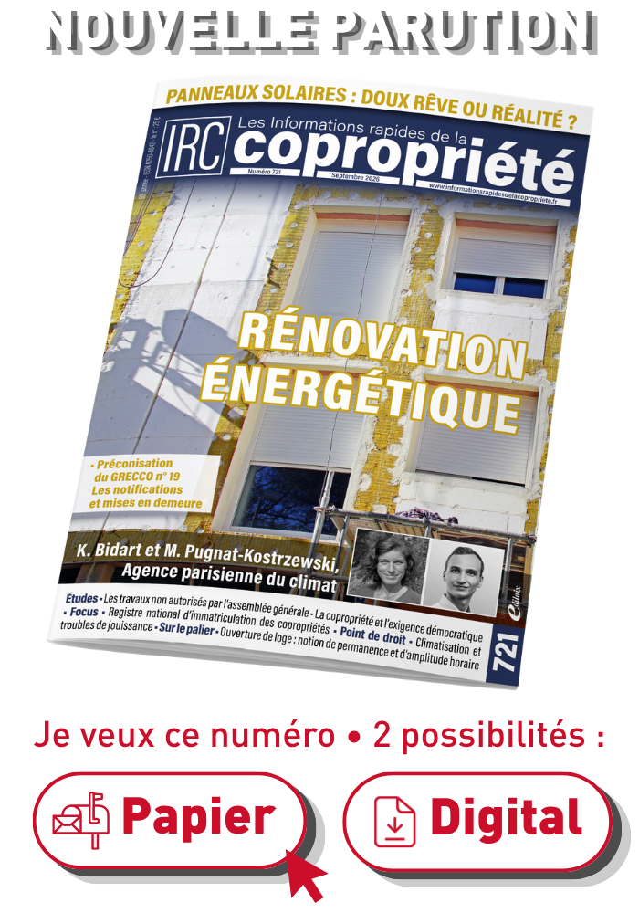 Informations rapides de la copropriété 721 - septembre 2026